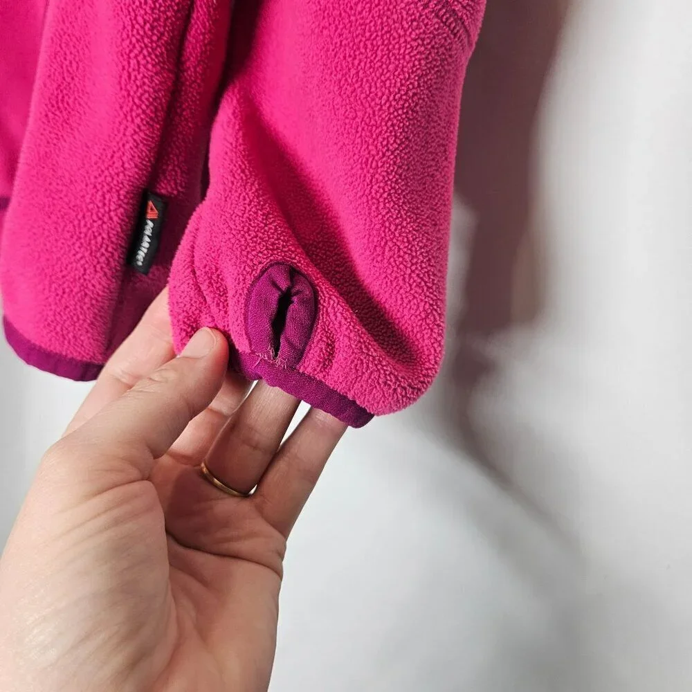 Helly Hansen Pink Fleece Jacket 100% Polyester Full Zip Thumbholes Sz 9‎ 9 years
